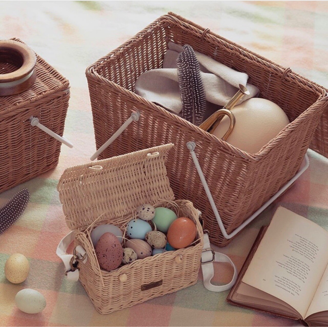 Vintage boîte femmes épaule à la main bandoulière sacs de messager décontracté sac à main été plage rotin tissé sacs de paille