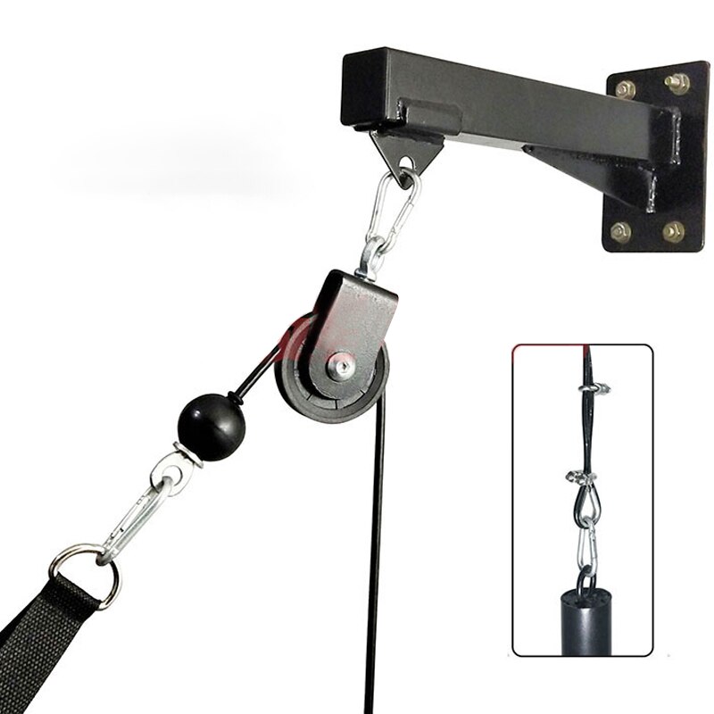 Gym Wall Mounted Fitness DIY Pulley Cable Machine Blaster Trainer With Pulley Attachments Biceps Triceps Workout Pull Down Rope