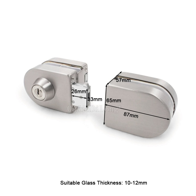 Sliding Central Glass Door Lock,stainless steel,No need to open holes,Bidirectional unlock,Frameless glass door CP397