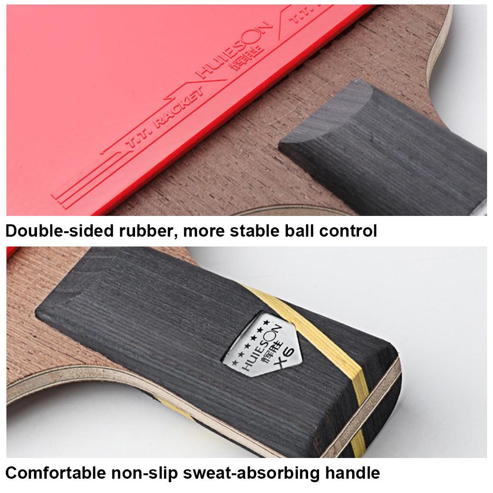 Durable Ping-Pong Racket Table Tennis Bat Carbon Sports Athletics Game Play Ping Pong Bat Practical Racquet Movement Wood