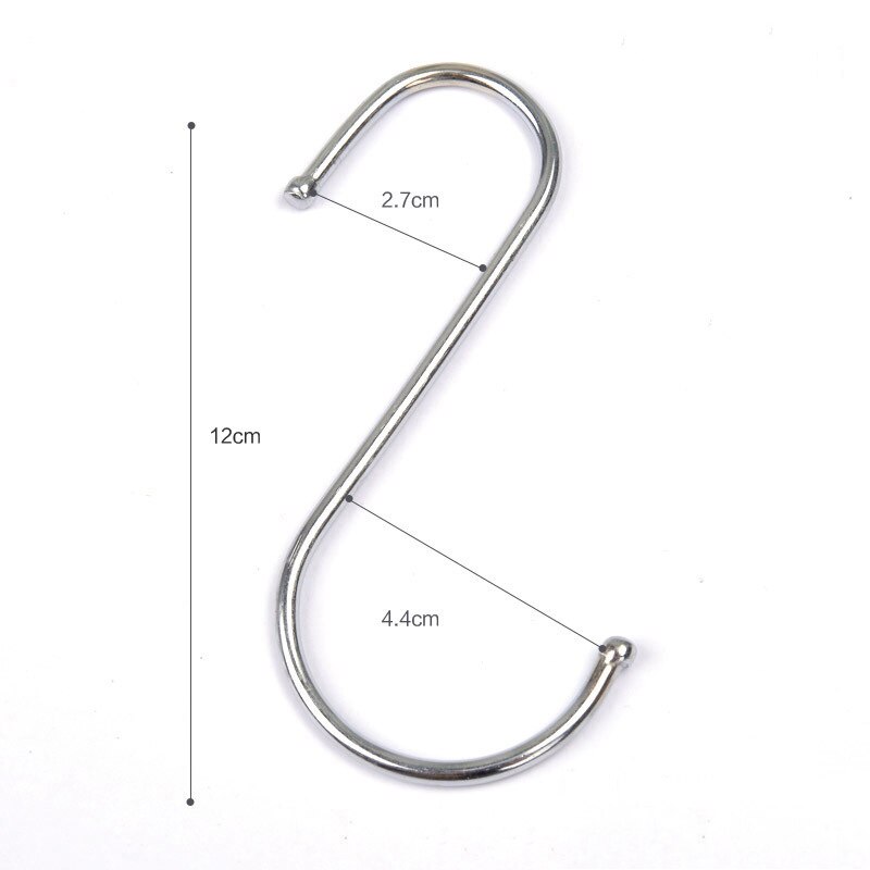10 stk s-formede kroker hengende henger oppbevaringsholdere rustfritt metall kleshengere kroker kjøkkenartikler rustfritt stål antirust krok