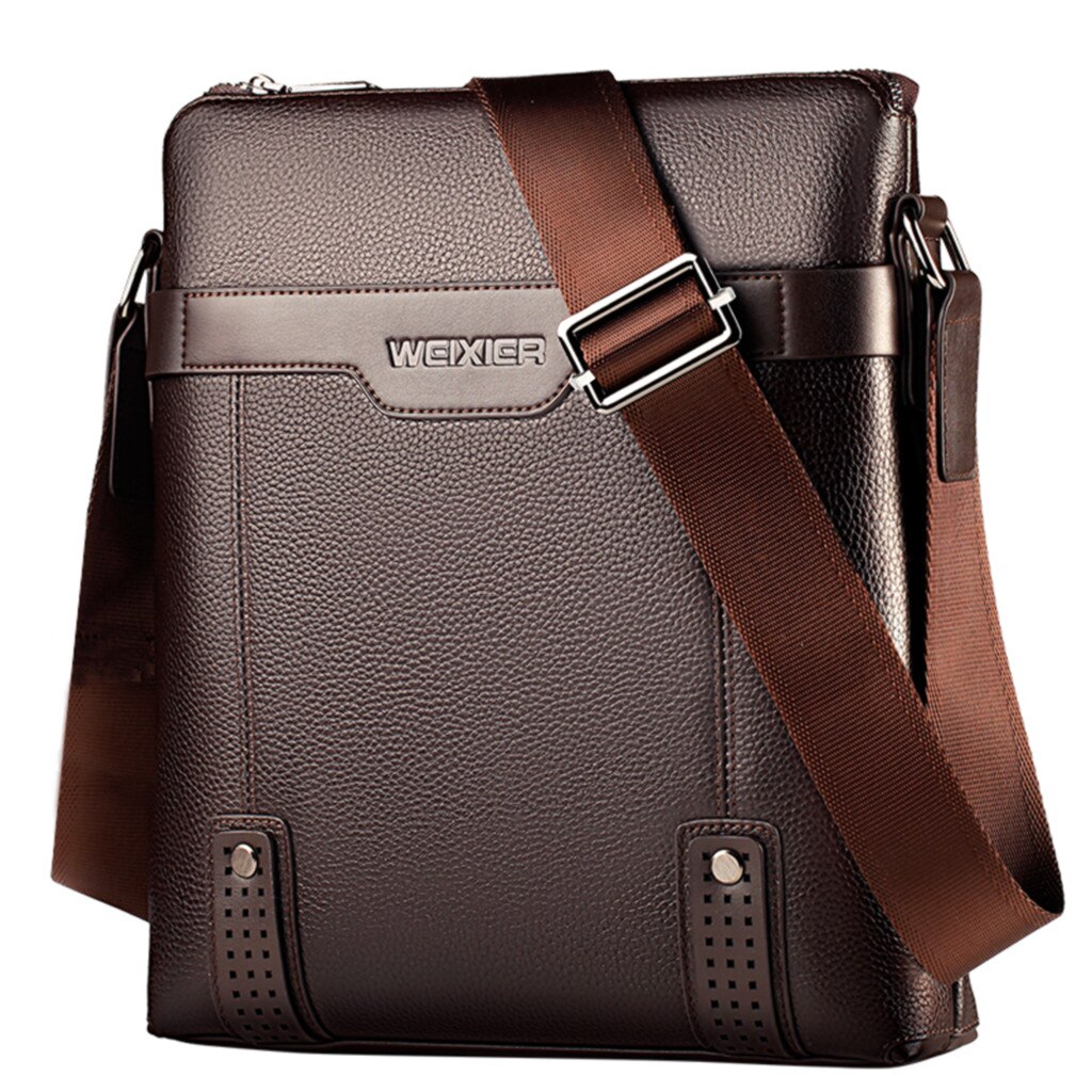 Men Leathder Small Square Bag Vintage Luxury Crossbody Shoulder Bags Retro Zipper Card Holder Handbags Мужская Сумка#20: Brown 