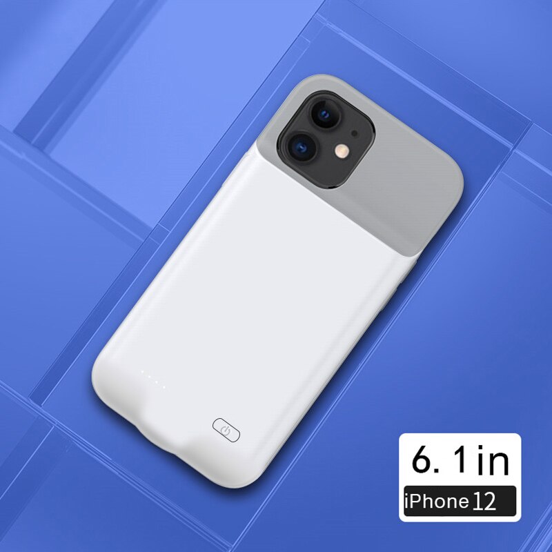 Batteriladerveske til iphone 12 12 mini 12 pro 12 promax universell bærbar powerbank lader lader: Iphone 12 hvit