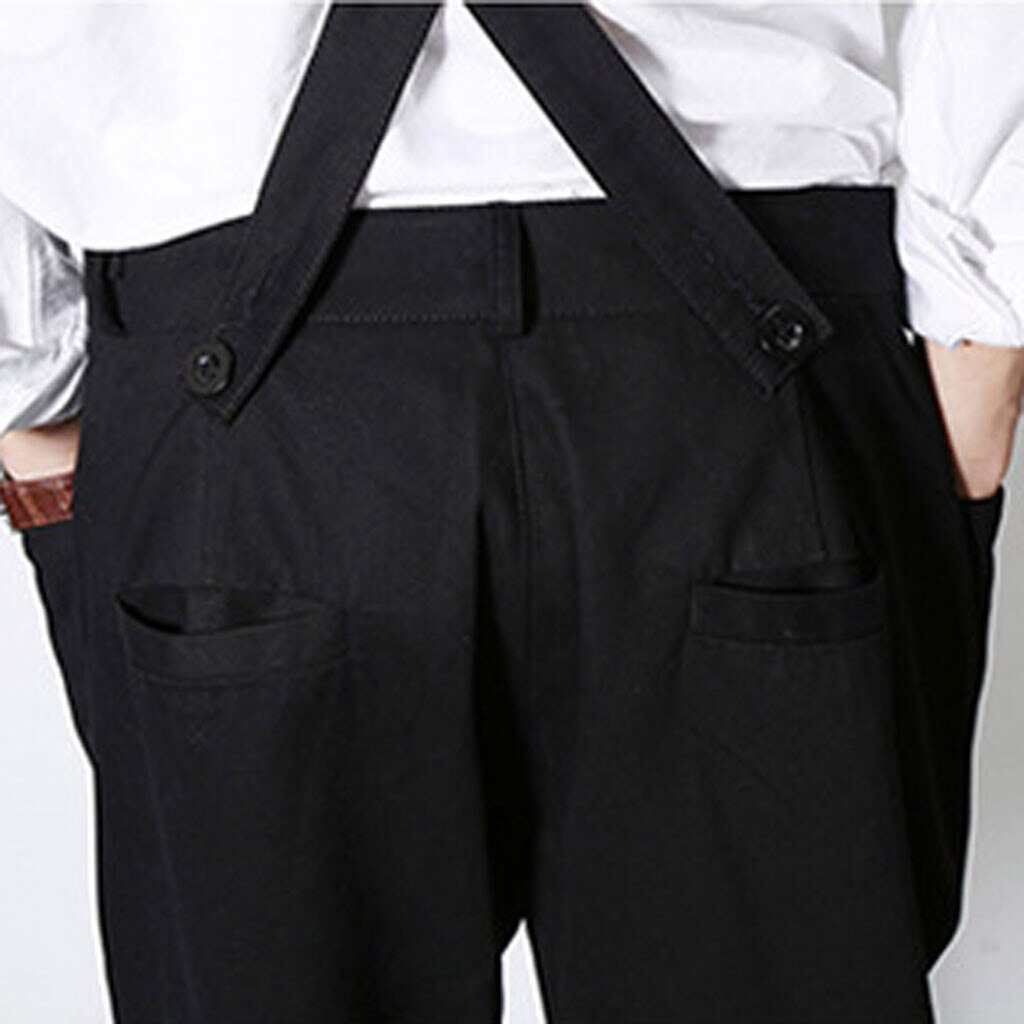 JAYCOSIN Men's pants Harajuku Style Hip Hop Men Overalls man Personality Nine-cent Bib Pants Loose male Button trousers