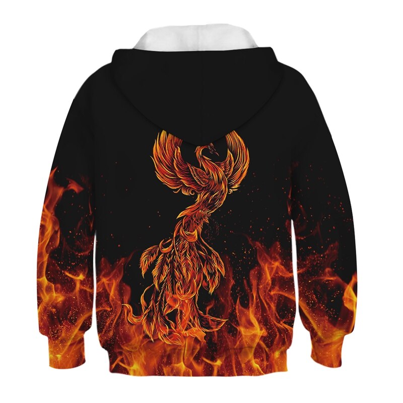 OneLineFox Kinder Hoodies 3D Druck Cheetos Feuer Phoenix Hoodie Sweatshirt Kinder Hip Hop Hoodie Jungen Mädchen Langarm Pullover