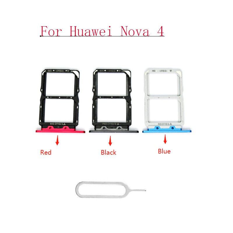 For Huawei Nova 4 Sim Card Tray Holder Slot Adapter With Card Pin Replacement Spare Parts