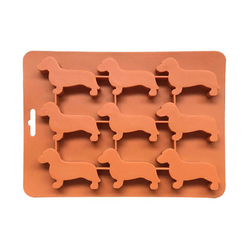 9-Cavity Silicone Dachshund Puppy Shaped Ice Cube Chocolate Cookie Mold DIY Home Ice Tray Dessert Mold Kitchen Gadgets