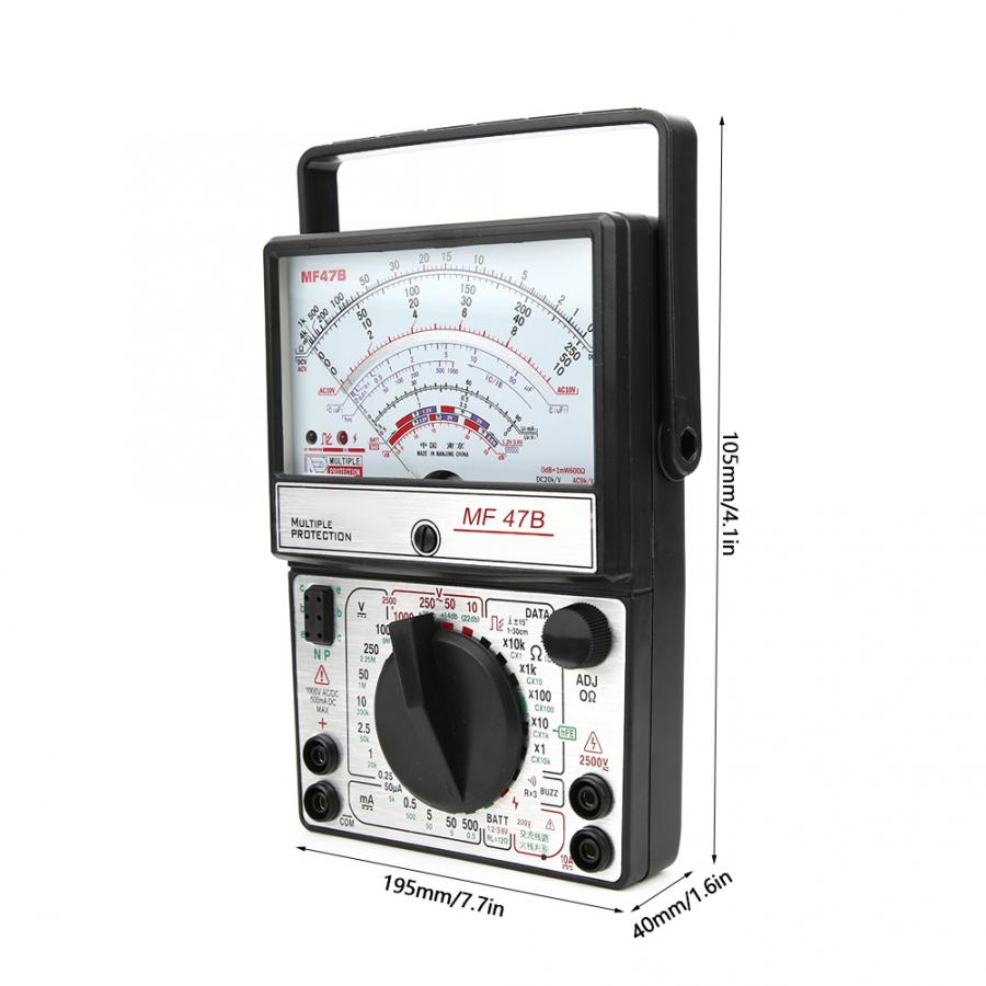 MF47B Elektrische Pointer Multimeter Multitester Draagbare Voltmeter Amperemeter AC/DC Spanning Stroom OHM Multi Meter Tester