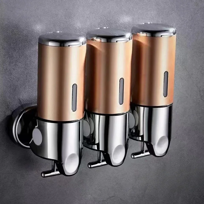 Dispenser di sapone Dispenser di shampoo Hotel Bagno WC Shampoo a parete Gel doccia Press Box Pompa per sapone Barile Liquido a mano: Di Colore Giallo chiaro