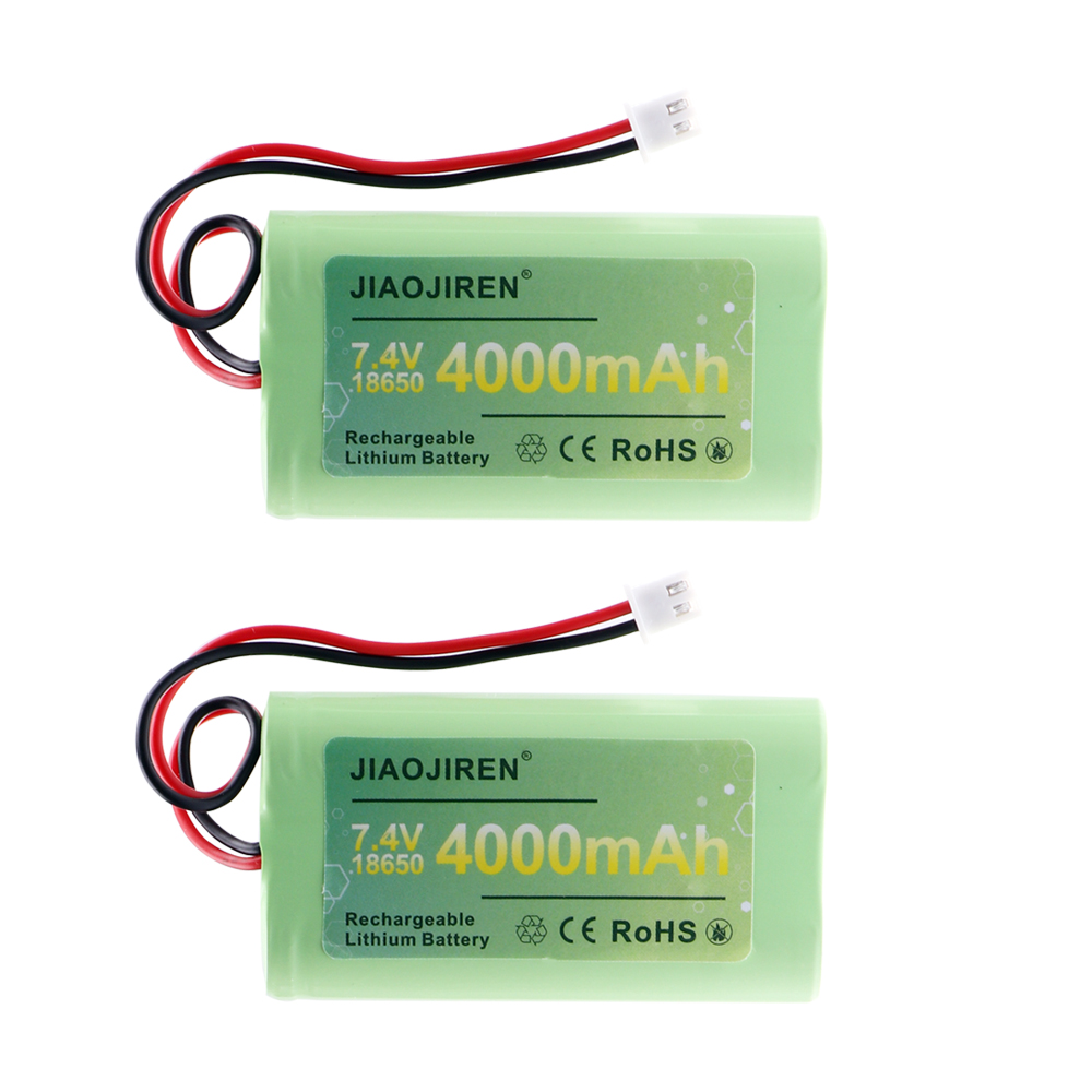 18650 7.4V lithium battery 4000mAh rechargeable 18650 battery pack for megaphone speaker with protection board 7.4V XH2.54 PLUG: black