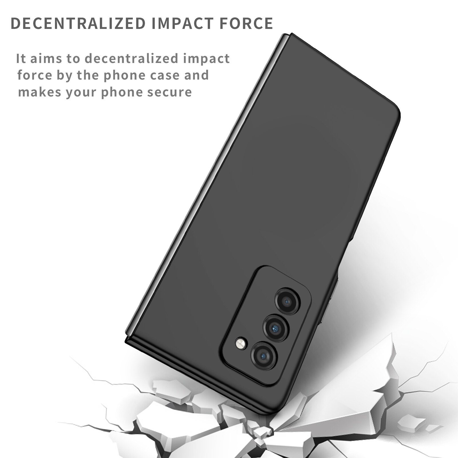 Custodia protettiva sottile sottile antigoccia per Samsung Galaxy Z Fold 2 3 Fold3 Fold2 5G telefono antiscivolo Coque Fundas: for samsung Z Fold 2 / Black