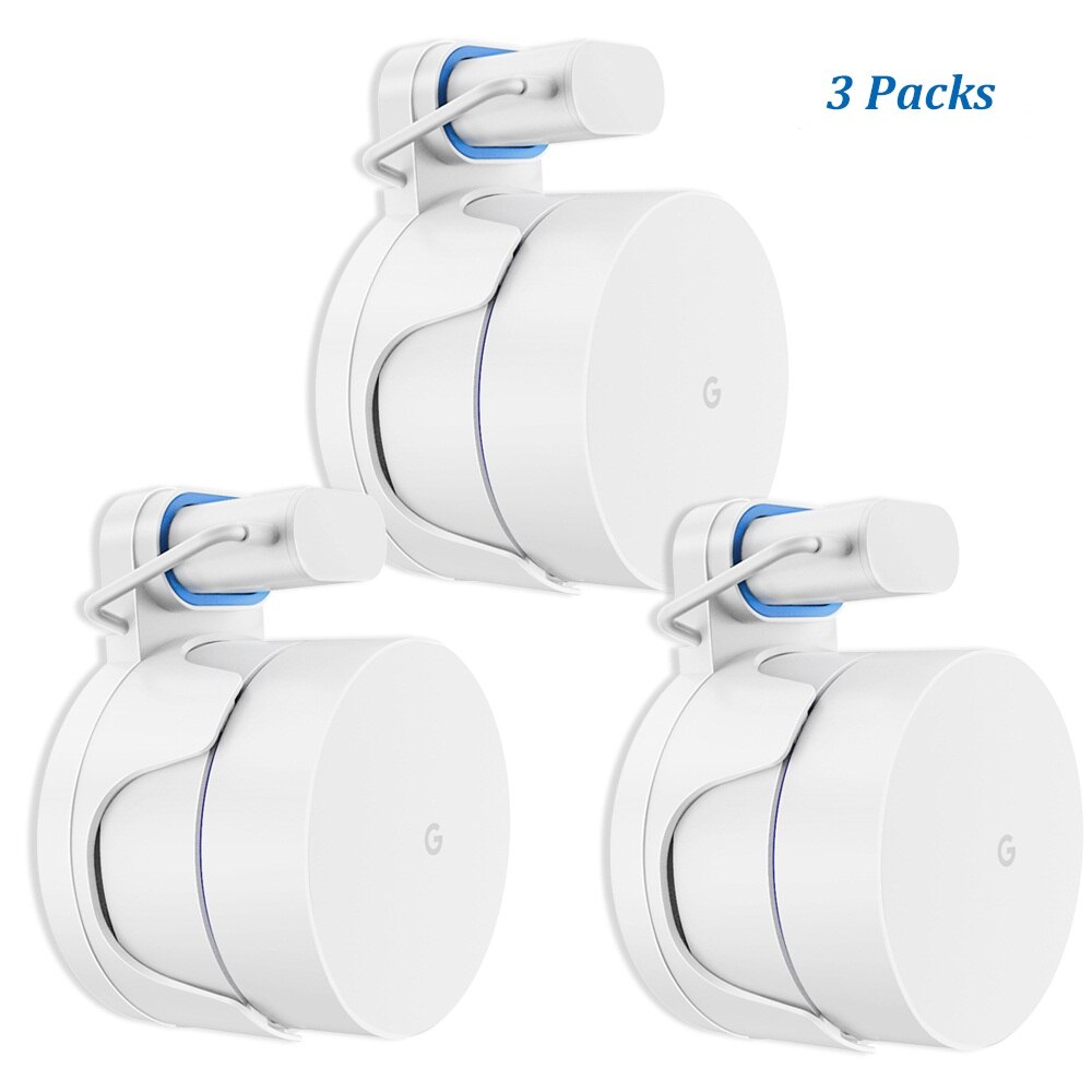 Wall Mount Bracket for Google WiFi Accessories for Google Mesh WiFi System and Google WiFi Router Without Messy Wires or Screws: WHITE3