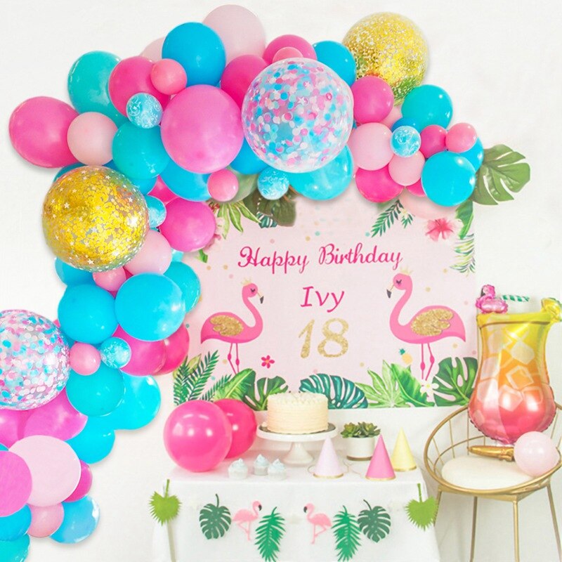 tropisch hawaiisch Ballon Girlande Bogen Bausatz Ballon Baby Dusche Konfetti Ballon Geburtstag Sommer Hawaii Party Dekor Hochzeit