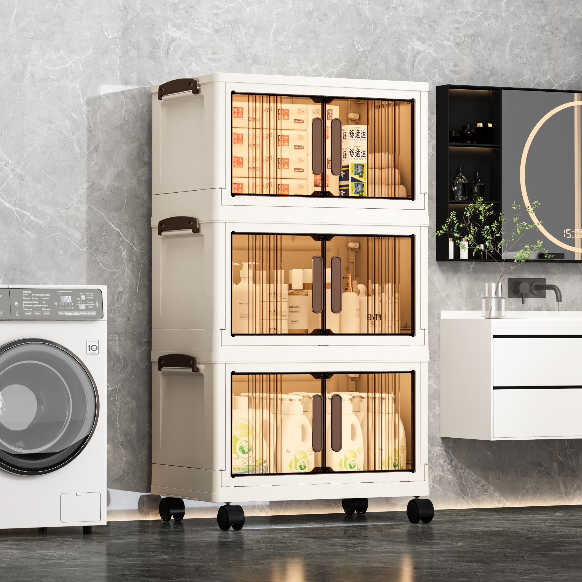 2 lagen/3 lagen/4 lagen/5 lagen 40 cm opvouwbare opbergkast multifunctionele kunststof installatievrije opbergkast met deur extra dikke snacks kleding speelgoed keuken woonkamer opbergkast