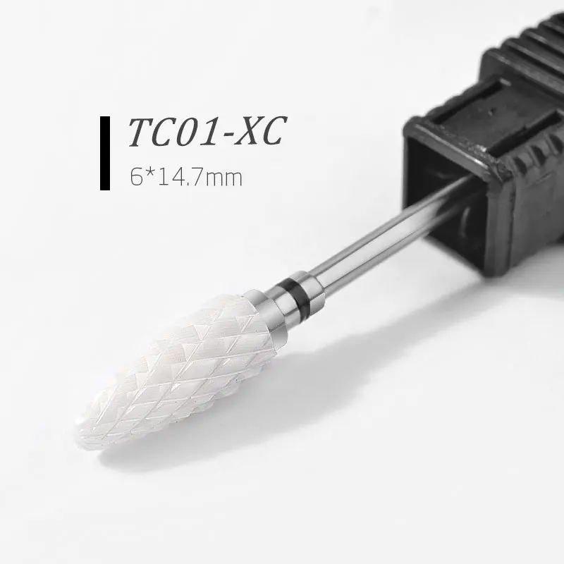 Brocas de cerámica para uñas, fresa, Lima, lima de uñas, cabeza de molienda, pulidor eléctrico de pedicura, pulidor de manicura, cutícula, herramientas de Arte de uñas limpias