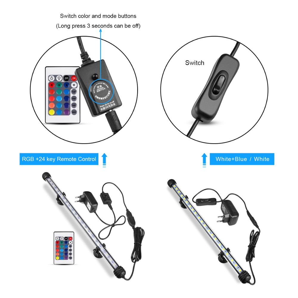 Wasserdichte LED-Licht Für Aquarium RGB Aquarium Licht Unterwasser LED Bar Lampe 19/29/39/49cm Aquarium Dekoration Pflanzen Beleuchtung