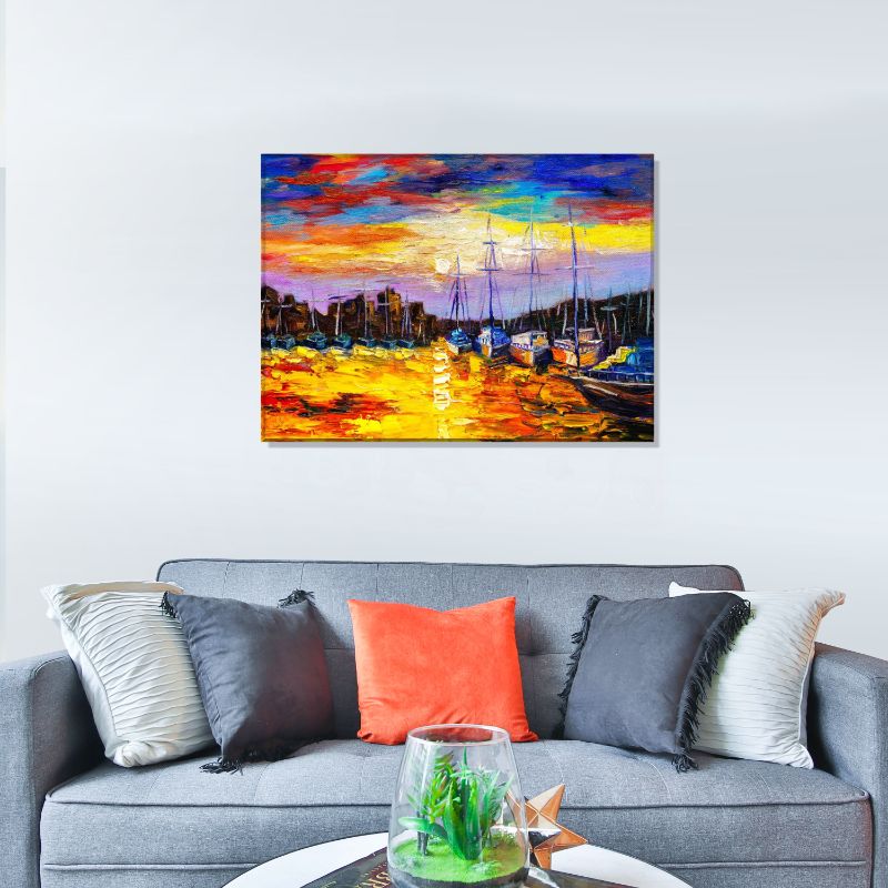 Anoniem Vissen Stad Olieverf Reproductie Canvas Print 50X70 Cm