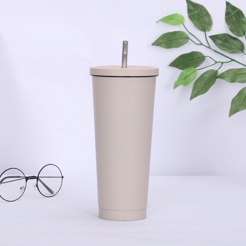 Taza de café portátil para coche, vaso frasco al vacío de gran capacidad, termo de acero inoxidable, 304: Grey