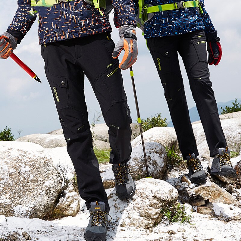 2019 Novas mulheres Calças Caminhadas Fleece Engrossar Calças Ao Ar Livre Calças Térmicas À Prova de Vento À Prova D' Água para Camping Escalada Ski
