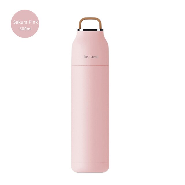 500ml kaffee-reisebecher, edelstahl-thermosflaschen, vakuumflaschen, thermobecher mit großem fassungsvermöGen, isolierter becher für: Rosa