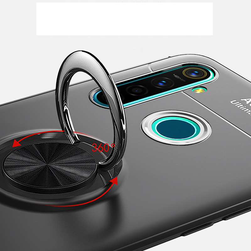 Étui antichoc pour OPPO Realme 5 Pro étui anneau de doigt aimant mat housse en Silicone pour Realme 5 Pro 6.3 pouces étuis Fundas