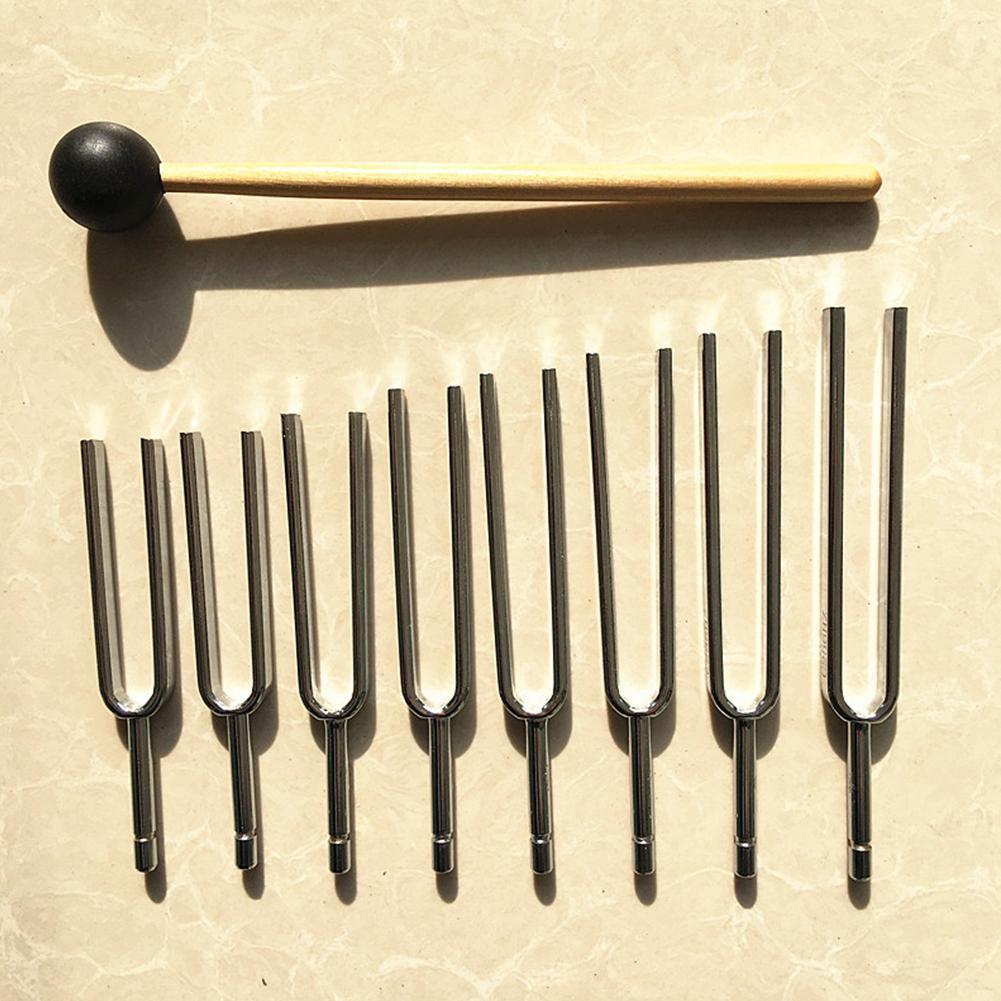 1 Set 8 Tuning Fork Set 256-512hz Steel Teaching Tuning Instrument Fork Musical Fork Tunning Tuning Set Guitar Violin Tuner O4w5