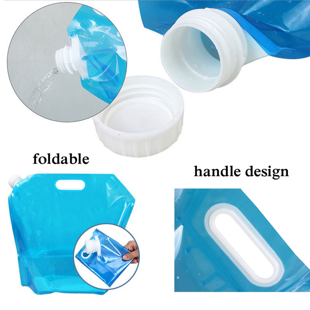 Plegable bolsa de agua contenedor PE insípido sello de seguridad ligero beber bolsas para almacenar agua para Camping de senderismo Picnic