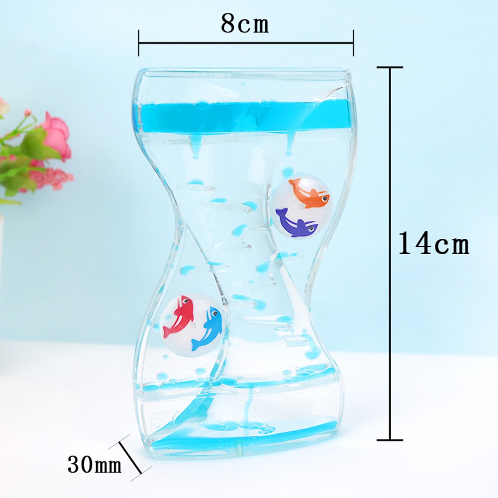 Flüssigkeit Öl Tröpfchen Dynamische Wasser Leckage Acryl Sanduhr Timer blasiert Ornamente Beste Geburtstag Für freundlicher freundlicher Spielzeug
