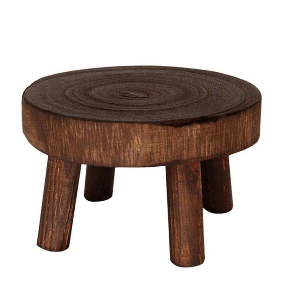 1 PCS Durable Plant Stand Shelf Wooden Stool Succulent Pot Holder For Living Room: Light Grey