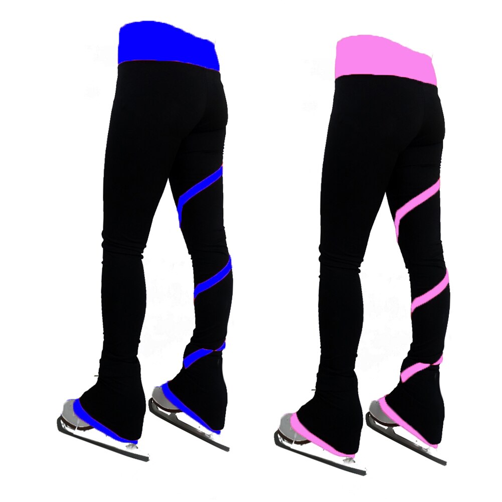 Abrasion Resistant Kids Childrens Sports Figure Skating Pants Stripe Soft Warm Flannelette Long Outdoor Training Competition