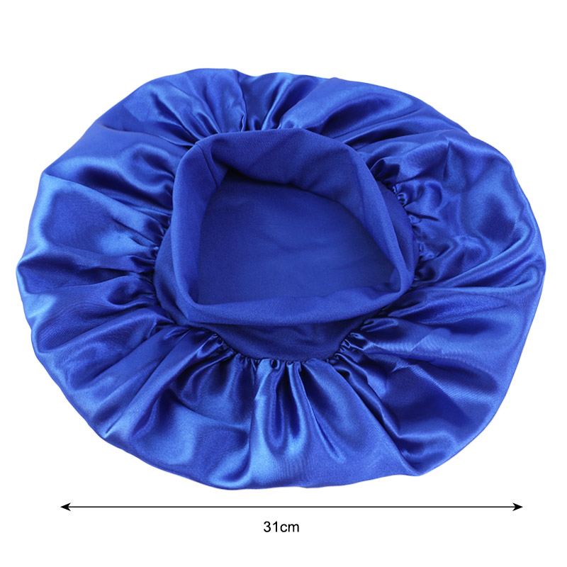 Satin Wide Brim Nightcap Silky Bonnet Hair Wrap for Sleeping Sleep Cap With Elastic Soft Band Styling Cap Hair Wrapping Tool