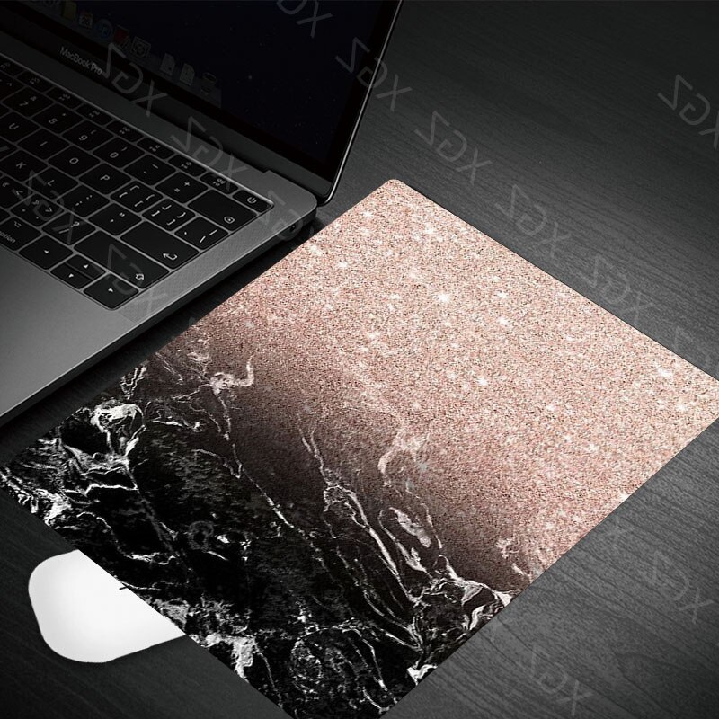 Yzuoan Products Black White Pink Marble Office Mice Gamer Soft Mouse Pad Small Size for 180*220*2mm Gaming Mousepads: 22x18-10