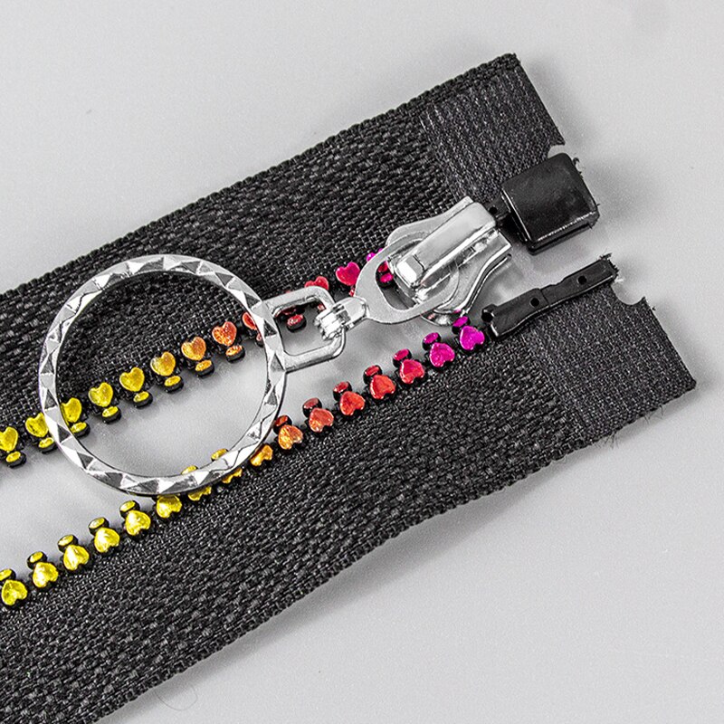 5# Resin Zipper 15-60cm Close-end Zipper Colorful Heart Shape Tooth Zipper Jacket Coat DIY Sewing Accessory Bag Supply Trim