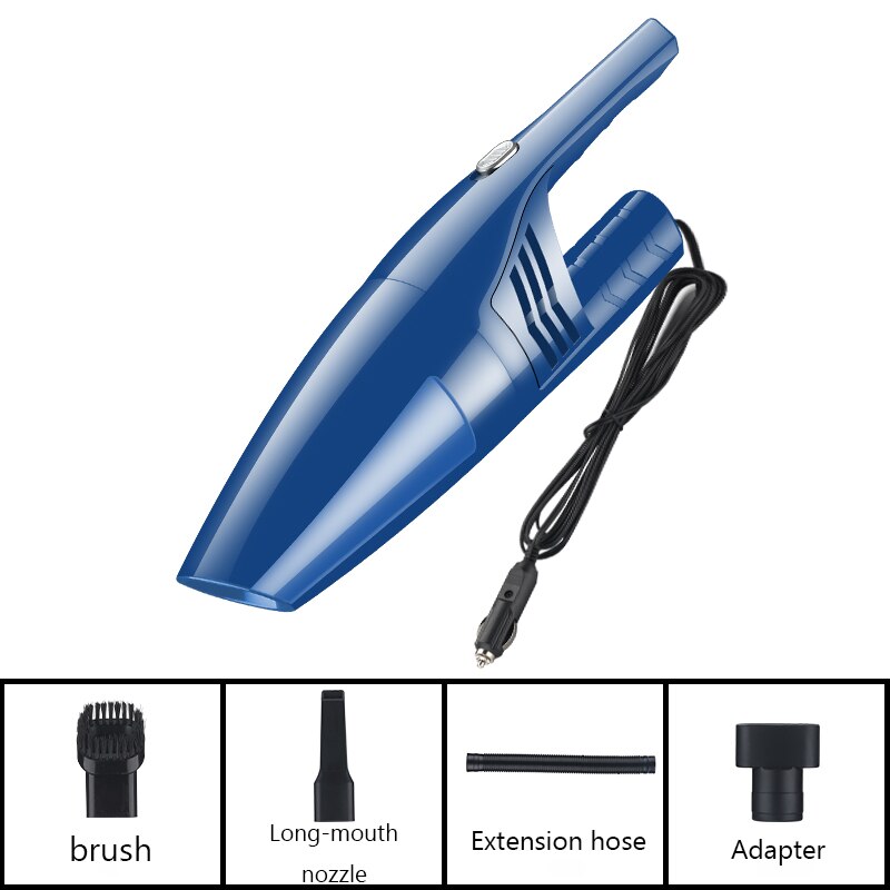TOMULE car cleaning tools The upgraded version of the car vacuum cleaner with high suction and wet and dry 12V high power: Wired blue