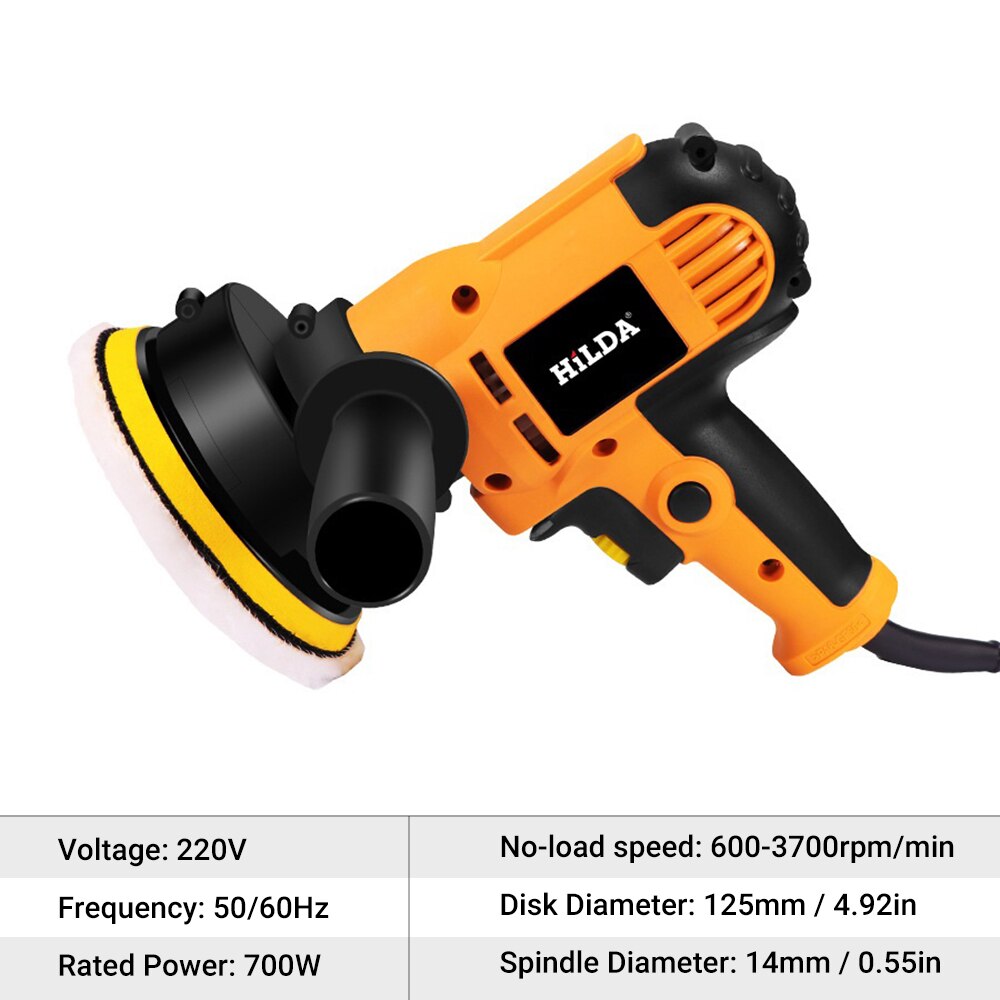 220V 700W Portable Car Polisher Adjustable Speed Car Waxing Polishing Sealing Glaze Machine Electric Polisher for Furniture