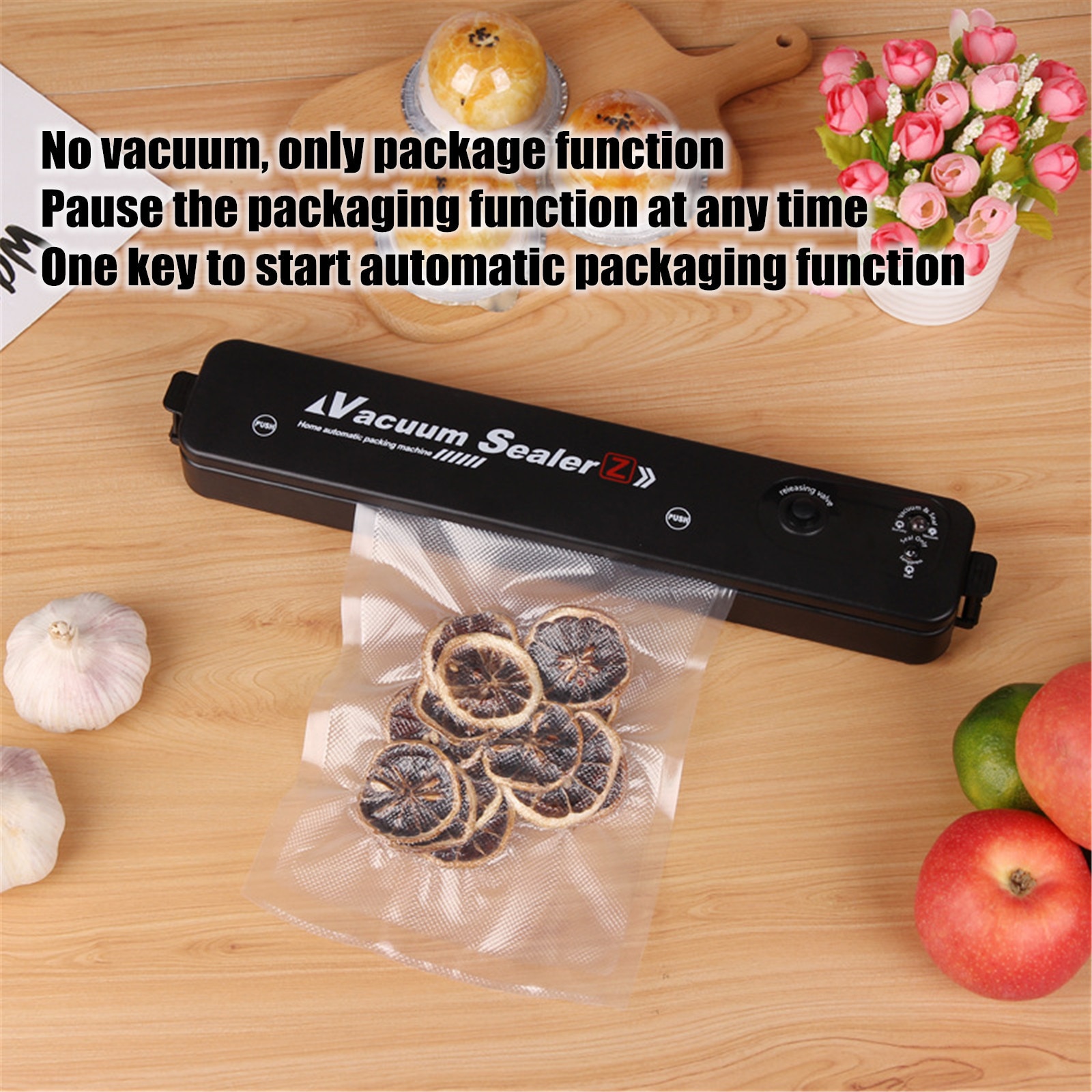 2Pc Huishoudelijke Vacuum Sealer Kan Verzegelen Voedsel, bespaar Ruimte En Houden Voedsel Verse Vacuüm Sealer Verpakking Machine Voor Thuis Keuken # G30