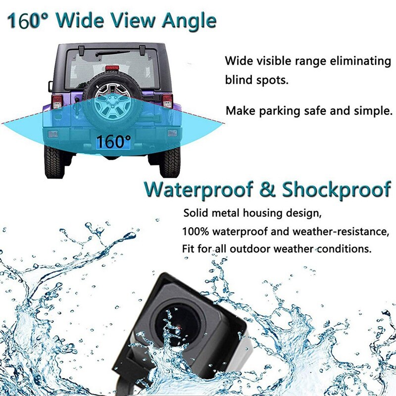 Car Rear View Camera Waterproof Backup Camera Spare Tire Mount Reversing Parking for Jeep Wrangler 2007
