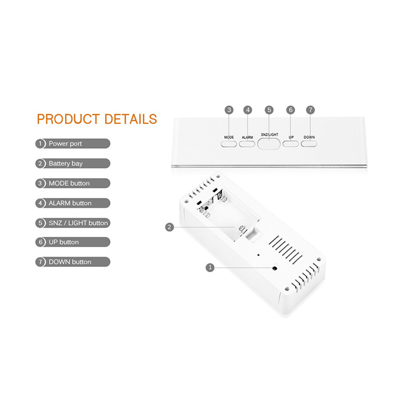 Elektroninen led digitaalinen peili herätyskello torkkupöytäkello herätysvalo suuri aika lämpötilanäyttö kodin sisustus pöytäkello