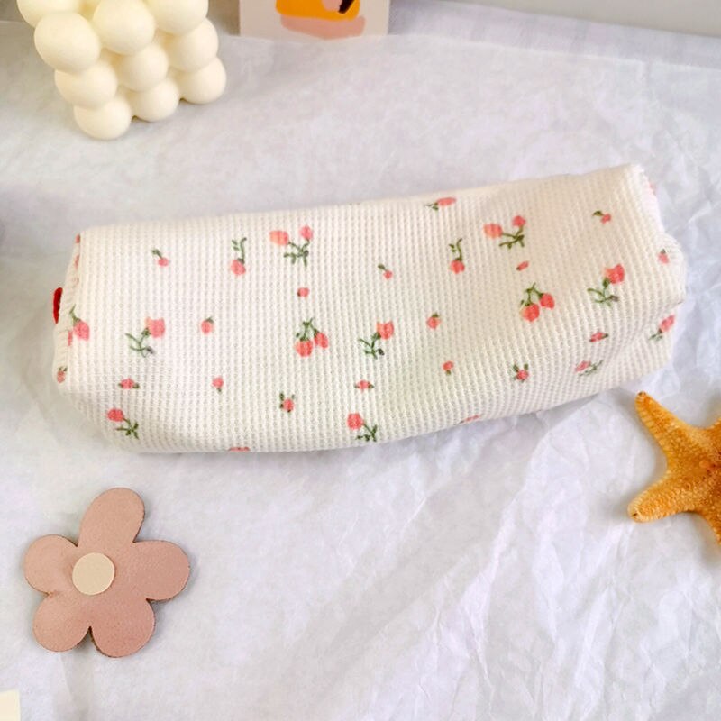 1Stck Kosmetik Tasche Blumen- Blumen Frauen machen-hoch Pinsel Beutel Fällen Nette Einfache Lagerung Taschen Studenten Bleistift fallen: Rosa