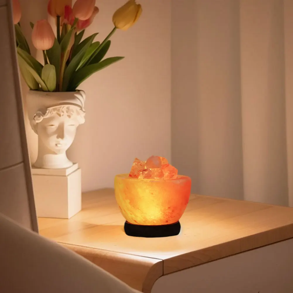 E2 himalayasaltlamper krystal saltstenslampe med base krystal saltlampe led atmosfærelampe boligindretning soveværelsesdekoration