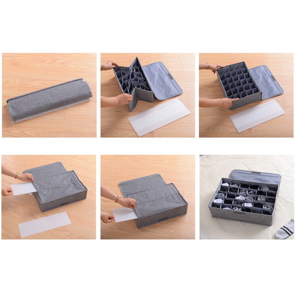 30 Grids Plastic Drawer Organizers Underwear Storage Drawer Organizer Drawer Divider Closet for Bra Socks Clothes Storage Case