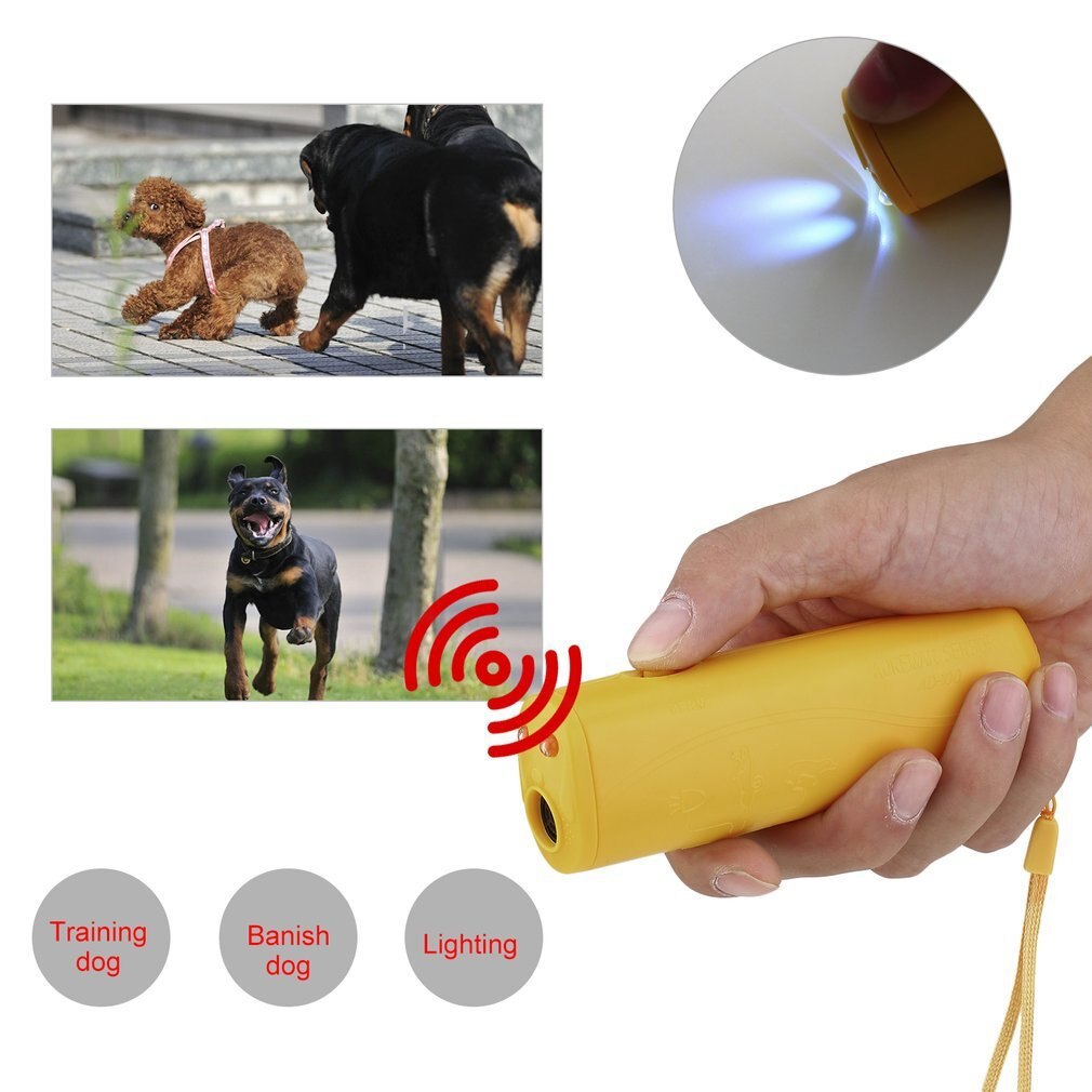 3 en 1 repelente ultrasónico de perros para entrenamientos de perros equipo Anti-Barking repelentes dispositivo perro corteza ladrar parar repelente dispositivo repelente