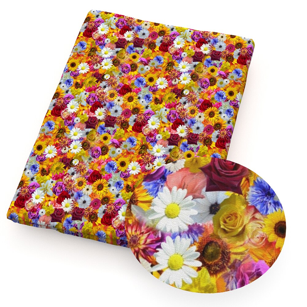 David Accessoires 50*140Cm Zonnebloem Gedrukt Patchwork 100% Katoen Voor Tissue Baby Beddengoed Quilten Stof, C10843