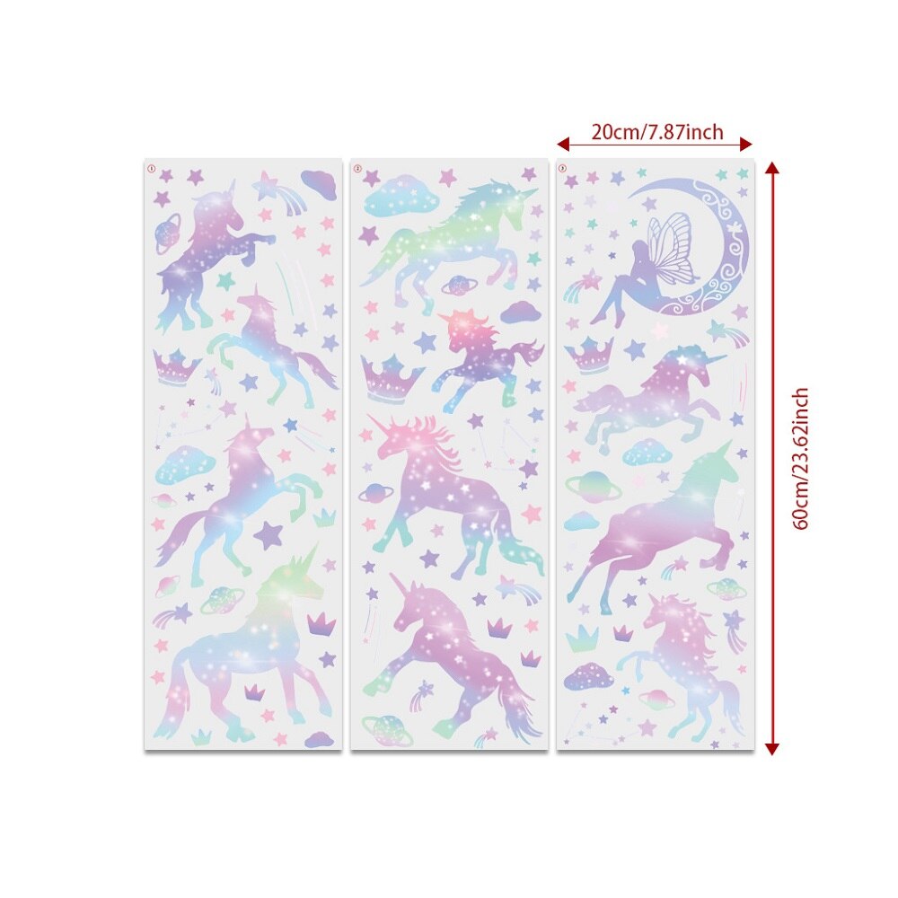 Pink star rainbow gradient wallstickers til børn baby vuggestue rum dekoration kunst pvc væg mærkat hjemmeindretning enhjørning klistermærker: Default Title