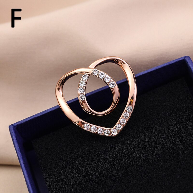 Hart Sjaal Broches Kristal Zijden Sjaal Gesp Broche Vrouwen Sjaal Ring Clip Sjaals Fastener Zoom Geknoopt Knop Accessoires: F-Size S