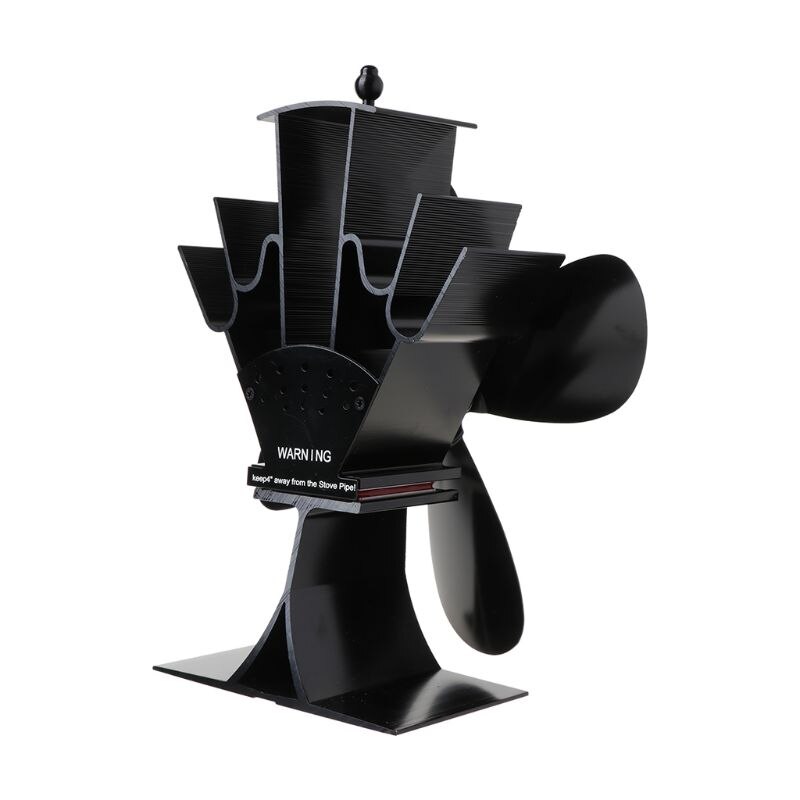 Home Silent Stove Fan with 4 Blades Heat Powered Electrical Fan for Fireplace