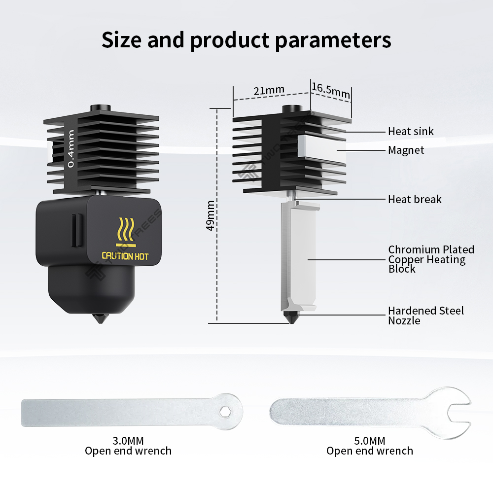 Kit de buse Hotend pour mini-buse d'imprimante 3D Bambulab A1, 0.4/0.6/0.8mm, assemblage rapide