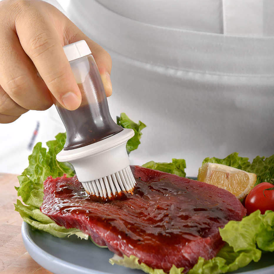 Silikon Öl Pinsel mit Kunststoff Abdeckung Küche Kochen Backen Gebäck BBQ Olive Sauce Flasche Pinsel Grill Basting Pinsel