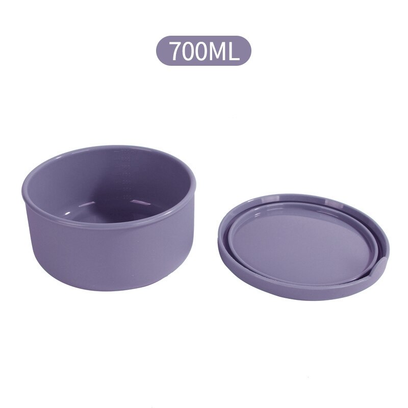 Kids Silicone Lunch Box with Lid Food Fruit Salad Fresh-Keeping Bowl Bento Box Kitchen Storage Containers Leak Proof: Indigo  700ML