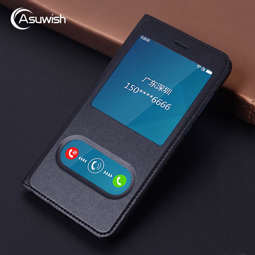 360 Flip Cover Leather Phone Case For Huawei P8 P9 Lite Honor 8 Lite P 9 Honor8 P8lite P9lite 8lite 9lite Clear View Window
